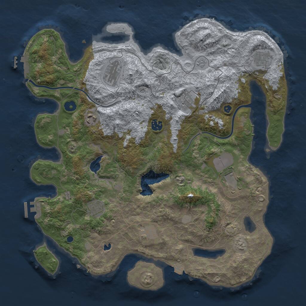 Rust Map: Procedural Map, Size: 4000, Seed: 2287, 14 Monuments