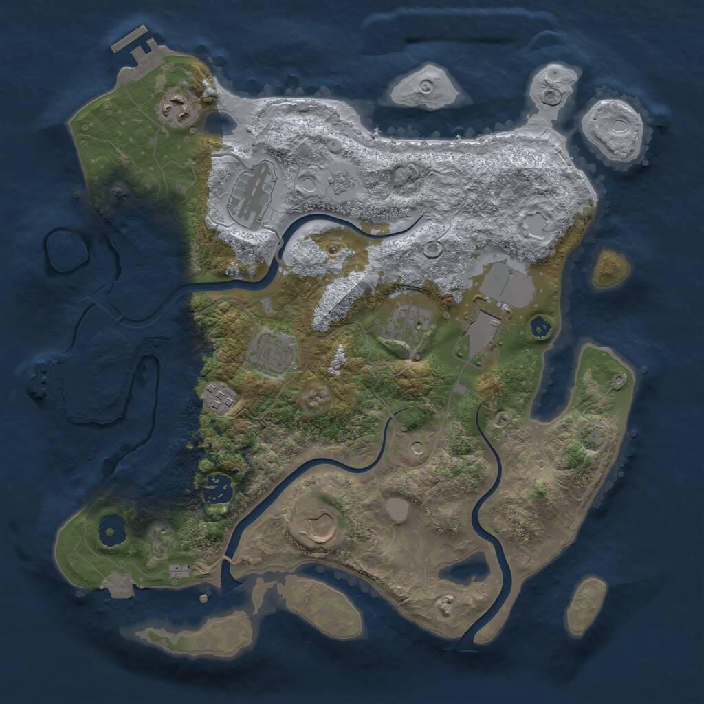Rust Map: Procedural Map, Size: 3500, Seed: 170013538, 14 Monuments