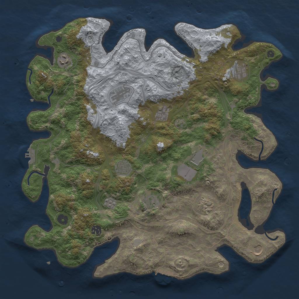 Rust Map: Procedural Map, Size: 4250, Seed: 1946526750, 17 Monuments
