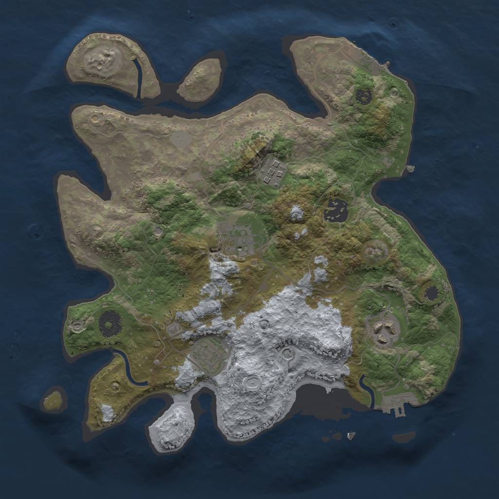 Rust Map: Procedural Map, Size: 3000, Seed: 371413535, 11 Monuments