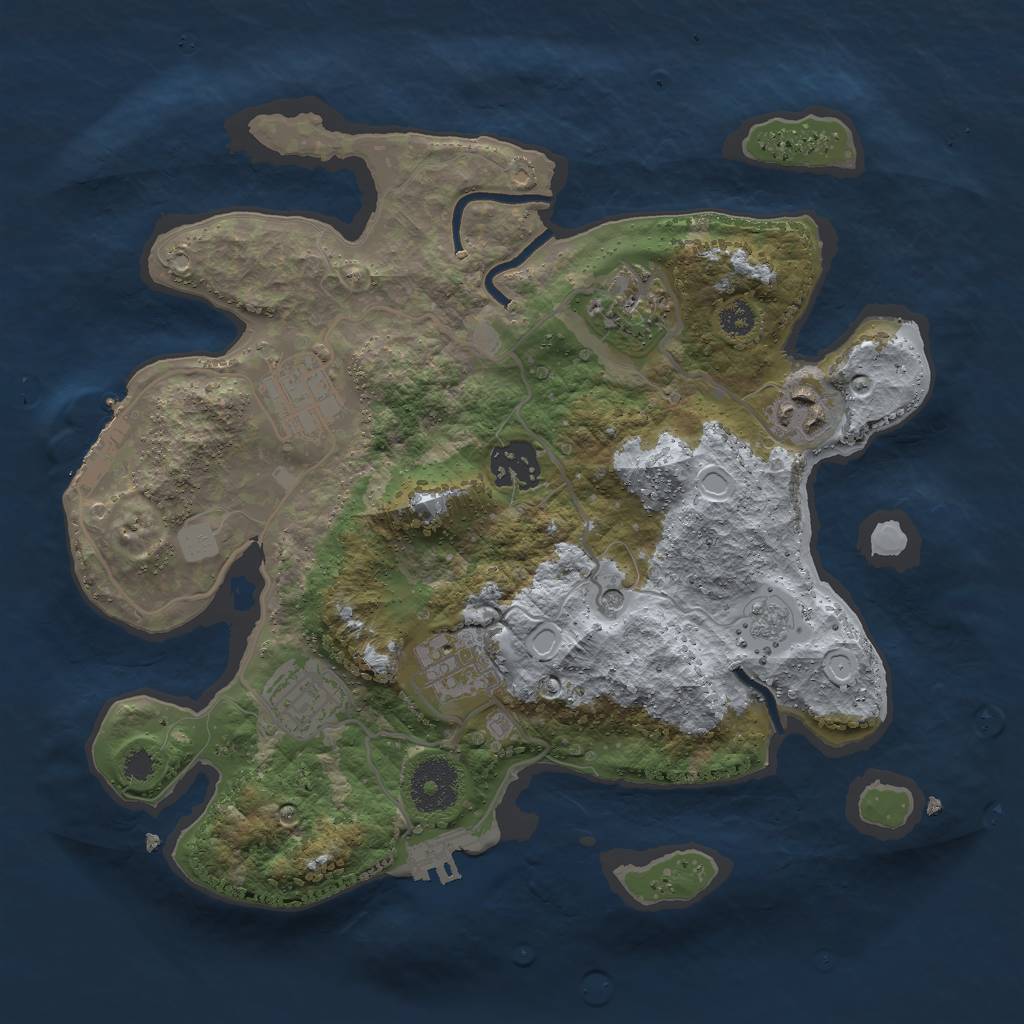 Rust Map: Procedural Map, Size: 3000, Seed: 30033, 13 Monuments