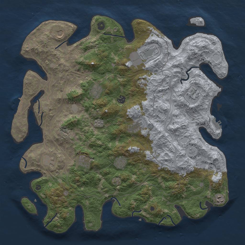 Rust Map: Procedural Map, Size: 4500, Seed: 1848974, 18 Monuments