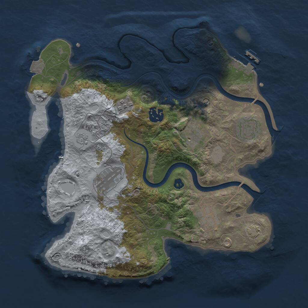 Rust Map: Procedural Map, Size: 3000, Seed: 2304617, 11 Monuments