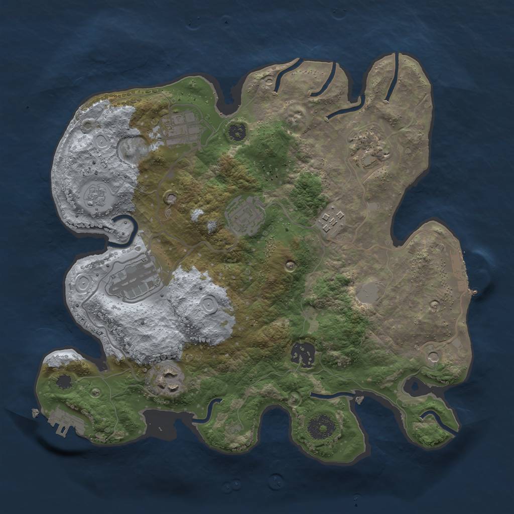 Rust Map: Procedural Map, Size: 3000, Seed: 6409237, 14 Monuments