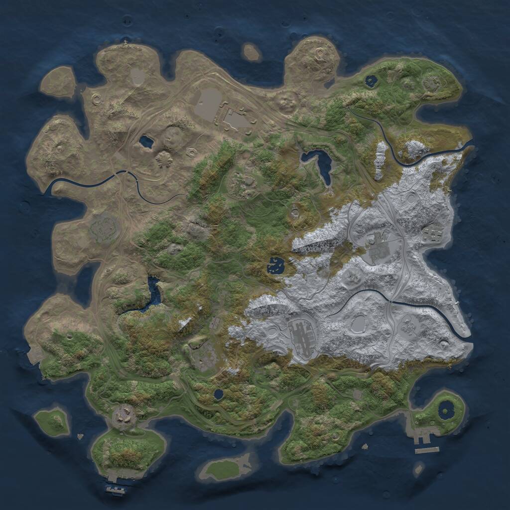 Rust Map: Procedural Map, Size: 4250, Seed: 308475024, 15 Monuments