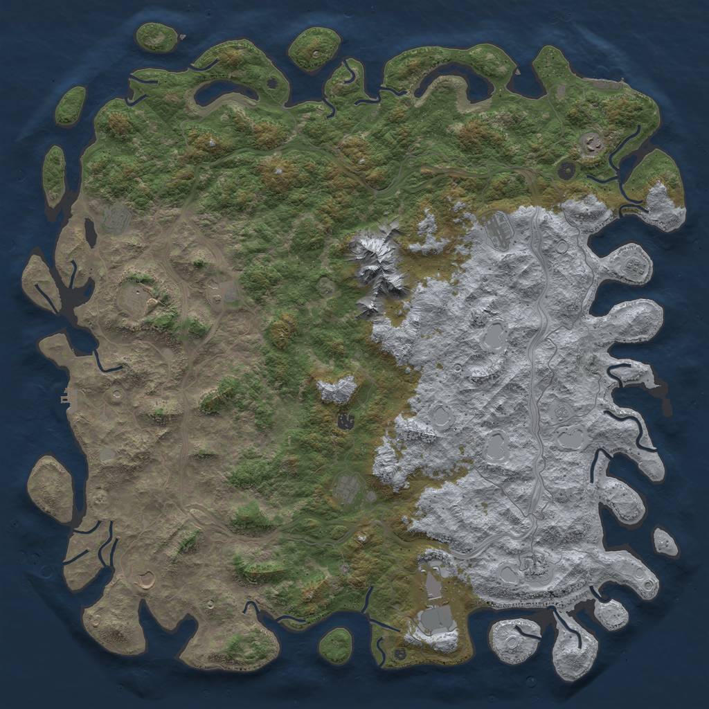 Rust Map: Procedural Map, Size: 6000, Seed: 768135946, 18 Monuments