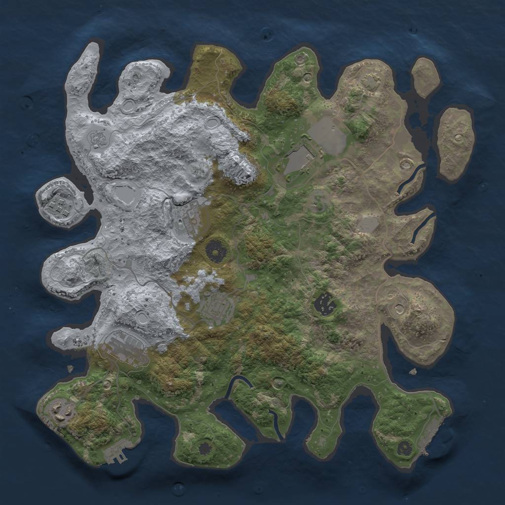 Rust Map: Procedural Map, Size: 3500, Seed: 5833979, 15 Monuments