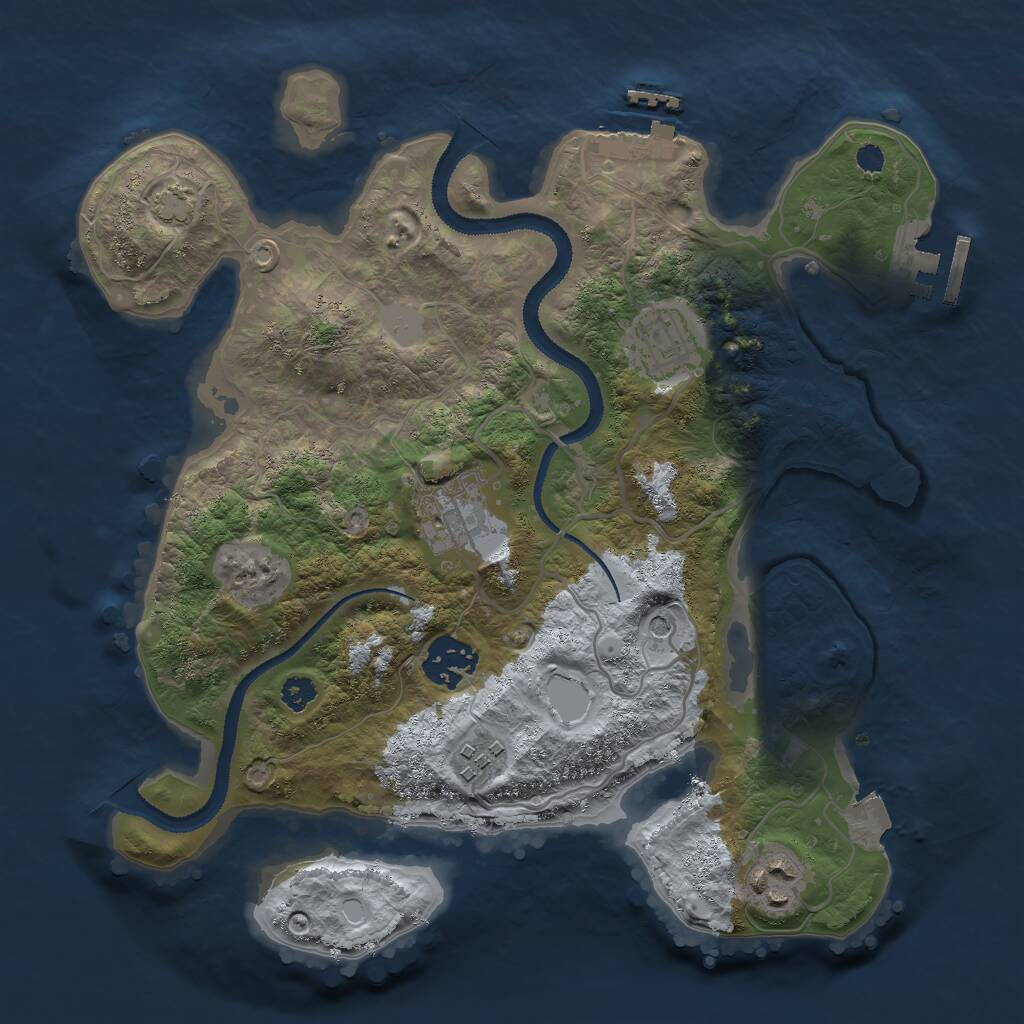Rust Map: Procedural Map, Size: 3000, Seed: 1014271, 10 Monuments