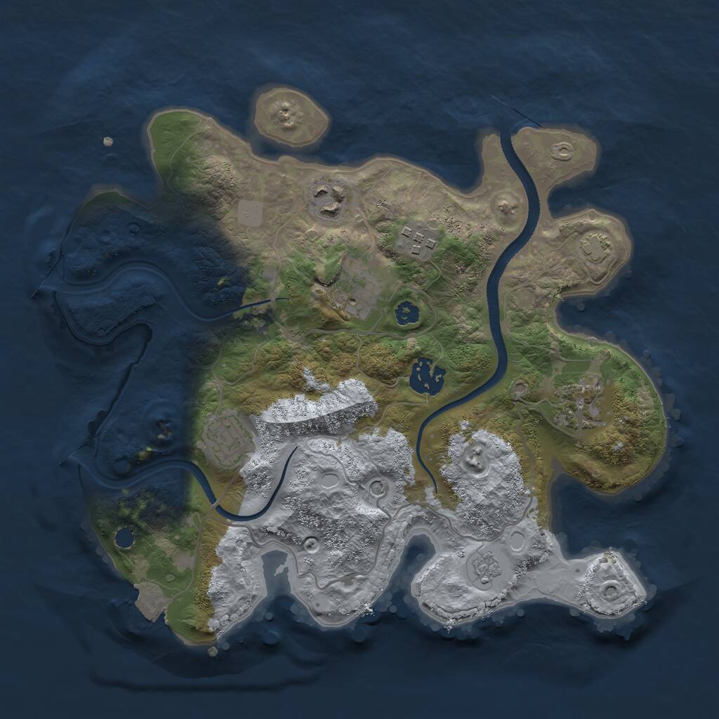 Rust Map: Procedural Map, Size: 3000, Seed: 9043152, 10 Monuments