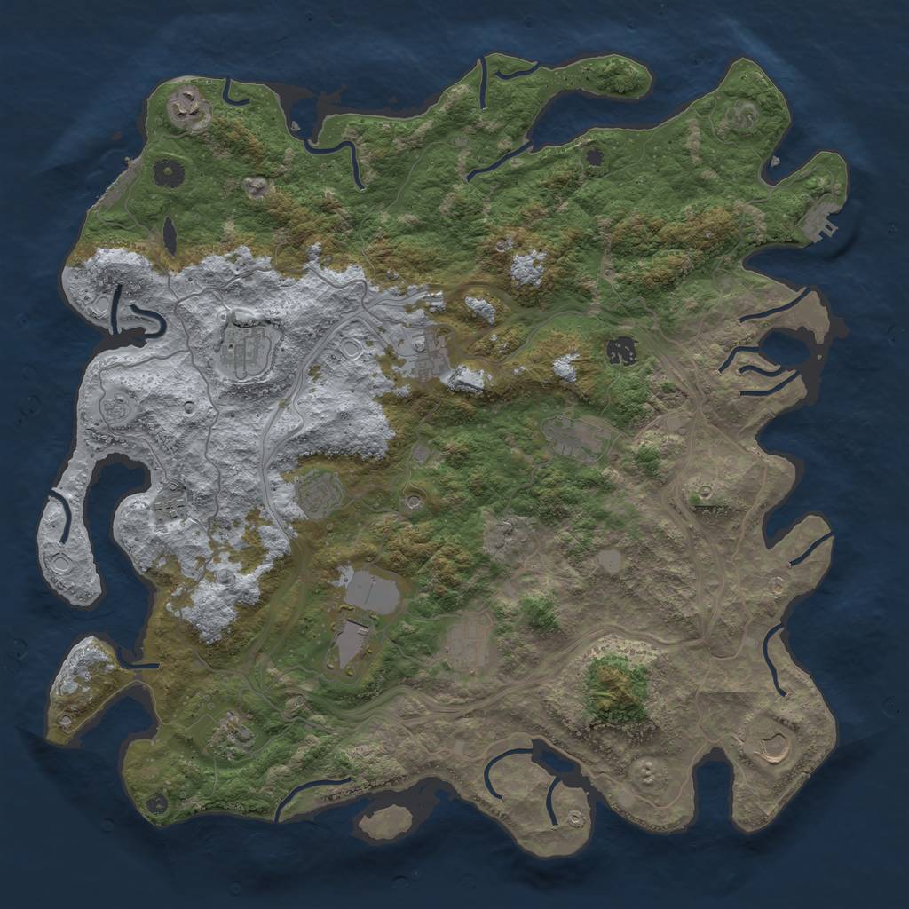 Rust Map: Procedural Map, Size: 4500, Seed: 582518530, 18 Monuments