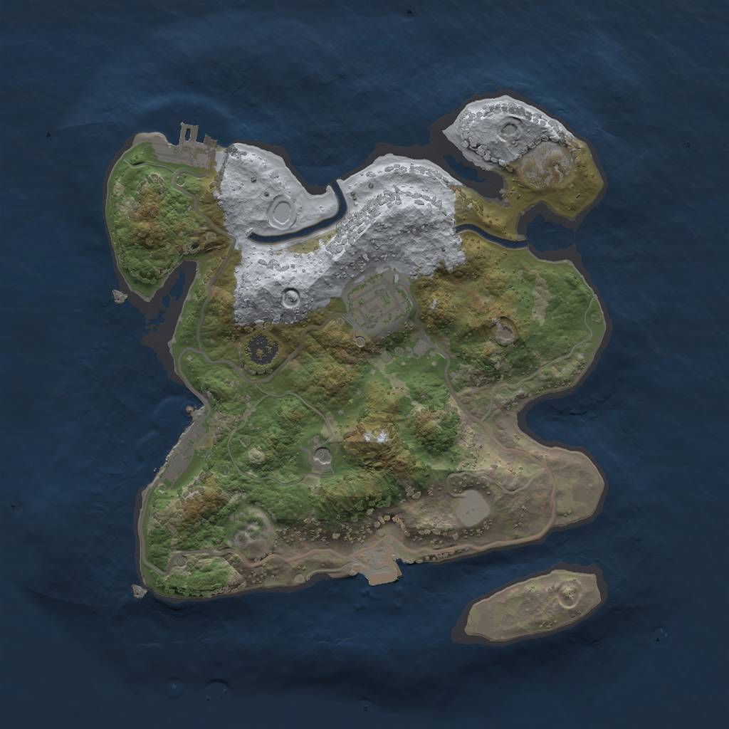 Rust Map: Procedural Map, Size: 2500, Seed: 1983478669, 7 Monuments