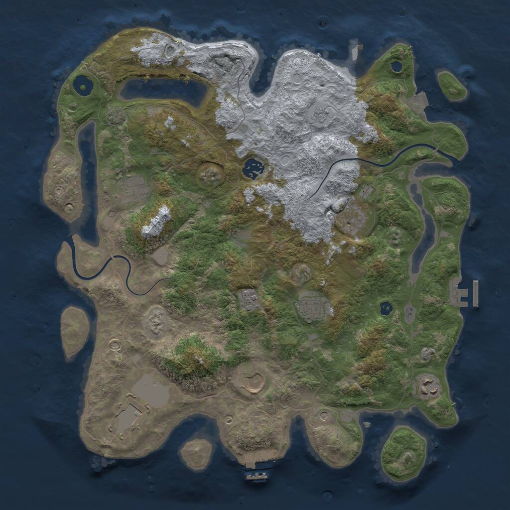 Rust Map: Procedural Map, Size: 3800, Seed: 511487, 14 Monuments