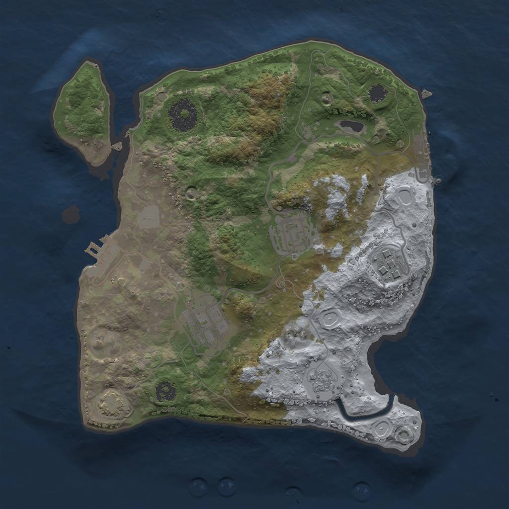 Rust Map: Procedural Map, Size: 2500, Seed: 157957153, 10 Monuments