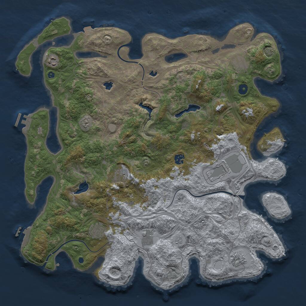 Rust Map: Procedural Map, Size: 4500, Seed: 879244289, 15 Monuments
