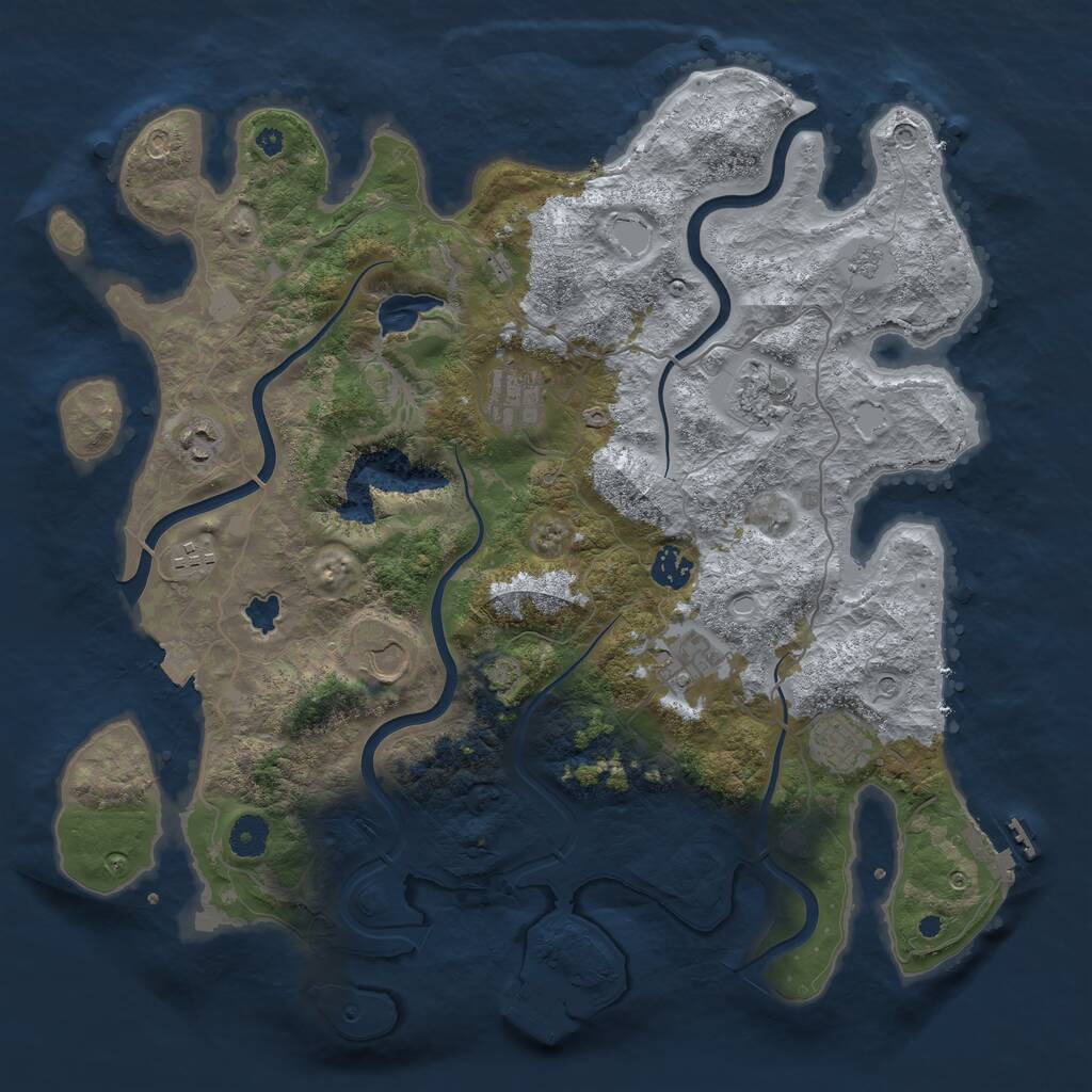 Rust Map: Procedural Map, Size: 4000, Seed: 1379159583, 14 Monuments