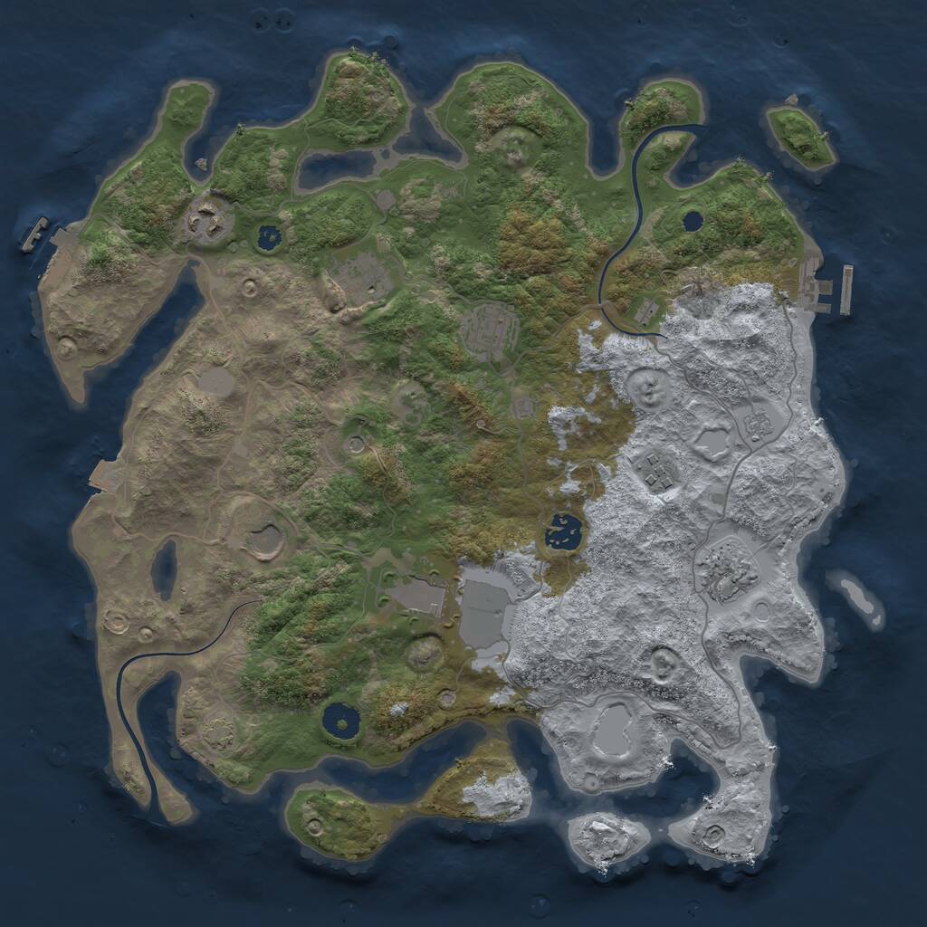 Rust Map: Procedural Map, Size: 3750, Seed: 2169, 14 Monuments