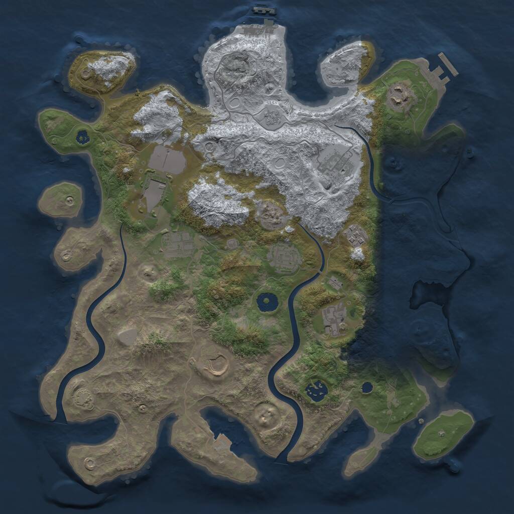 Rust Map: Procedural Map, Size: 3750, Seed: 30396787, 15 Monuments