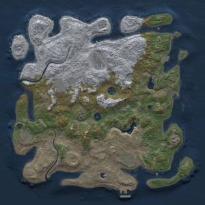 Thumbnail Rust Map: Procedural Map, Size: 4000, Seed: 919381487, 14 Monuments