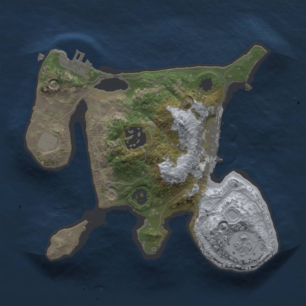 Rust Map: Procedural Map, Size: 2000, Seed: 48723642, 7 Monuments