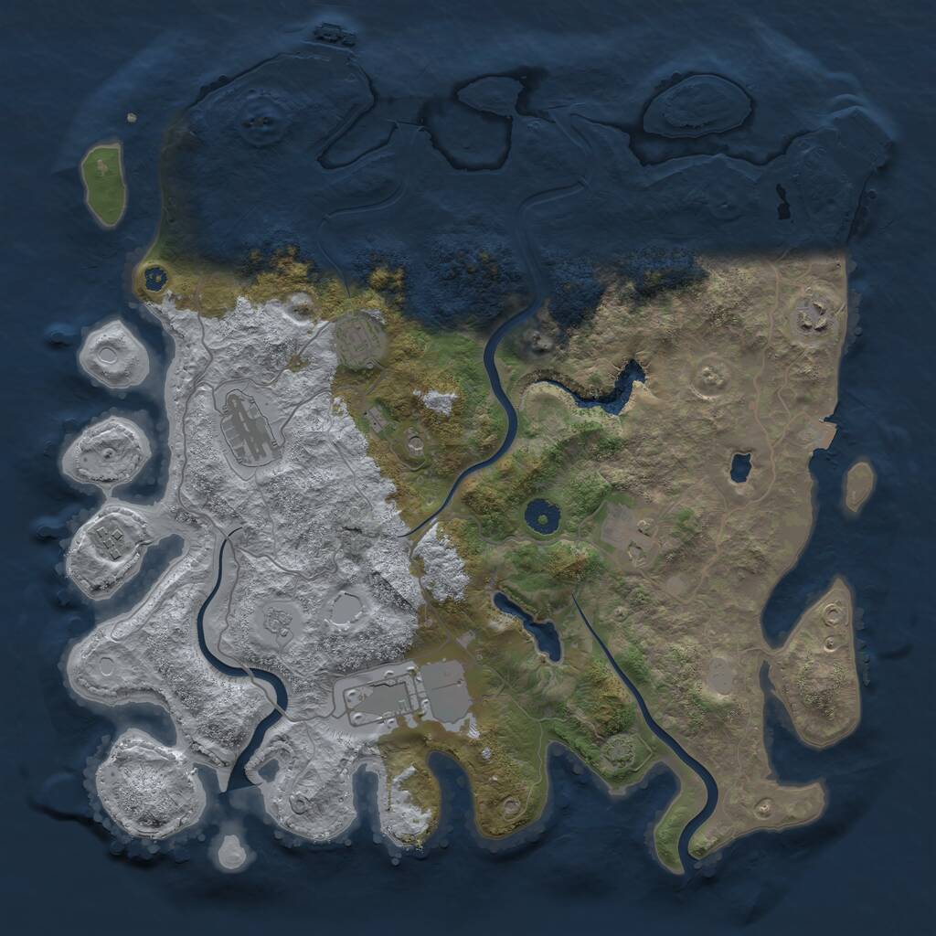 Rust Map: Procedural Map, Size: 4000, Seed: 1264937971, 12 Monuments