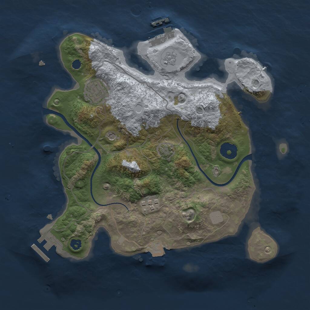 Rust Map: Procedural Map, Size: 2750, Seed: 72103, 8 Monuments