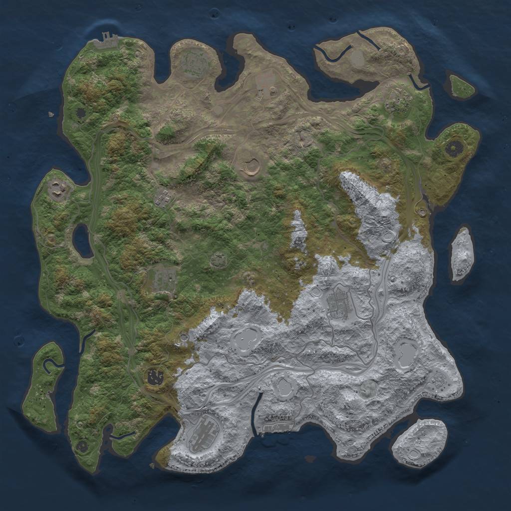 Rust Map: Procedural Map, Size: 4500, Seed: 1598522186, 18 Monuments