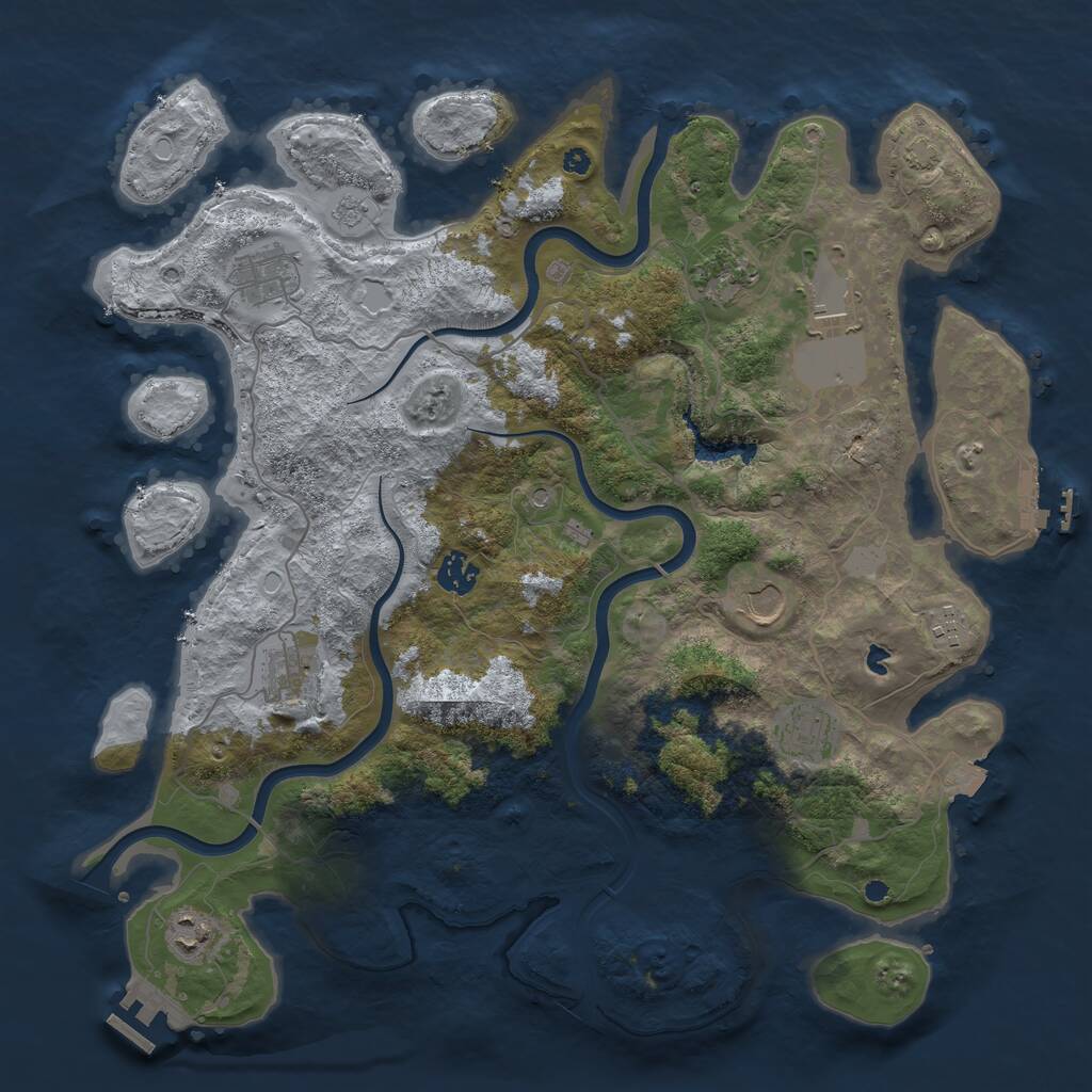 Rust Map: Procedural Map, Size: 4000, Seed: 58642827, 15 Monuments