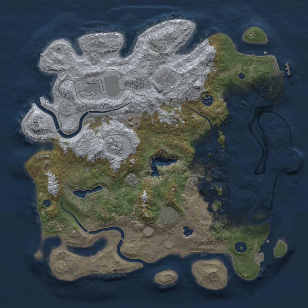 Rust Map: Procedural Map, Size: 4000, Seed: 269794174, 14 Monuments