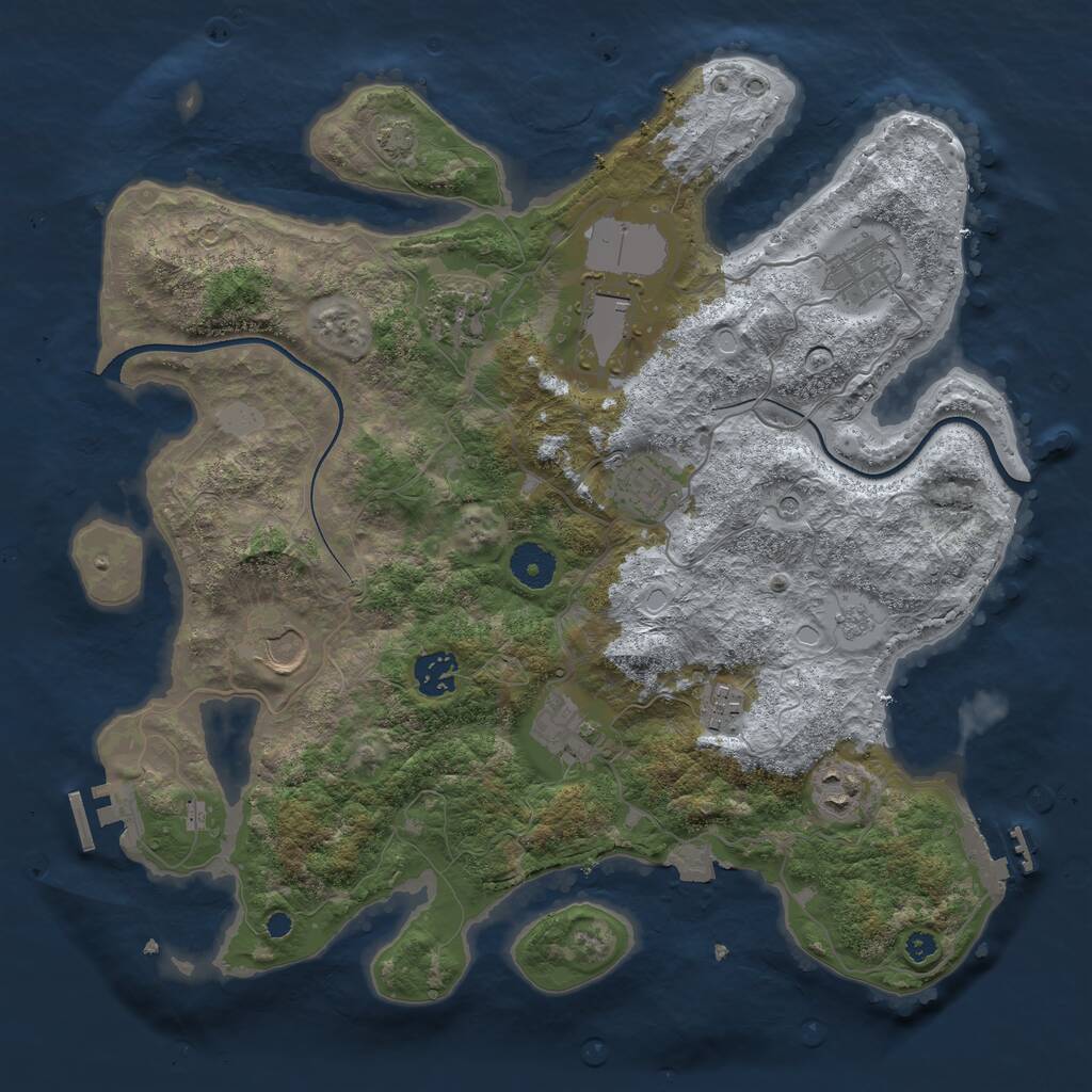 Rust Map: Procedural Map, Size: 3650, Seed: 19911220, 15 Monuments