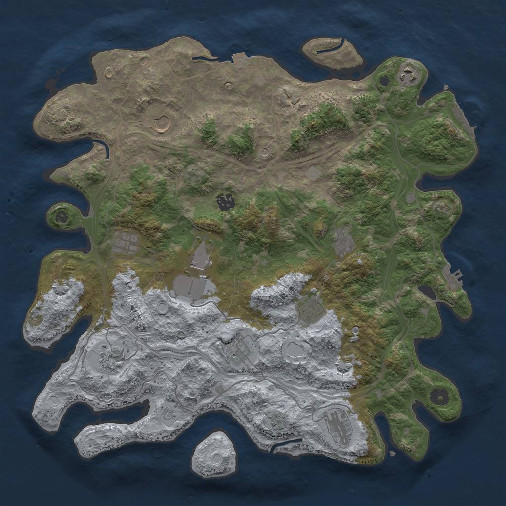 Rust Map: Procedural Map, Size: 4250, Seed: 1902875112, 19 Monuments