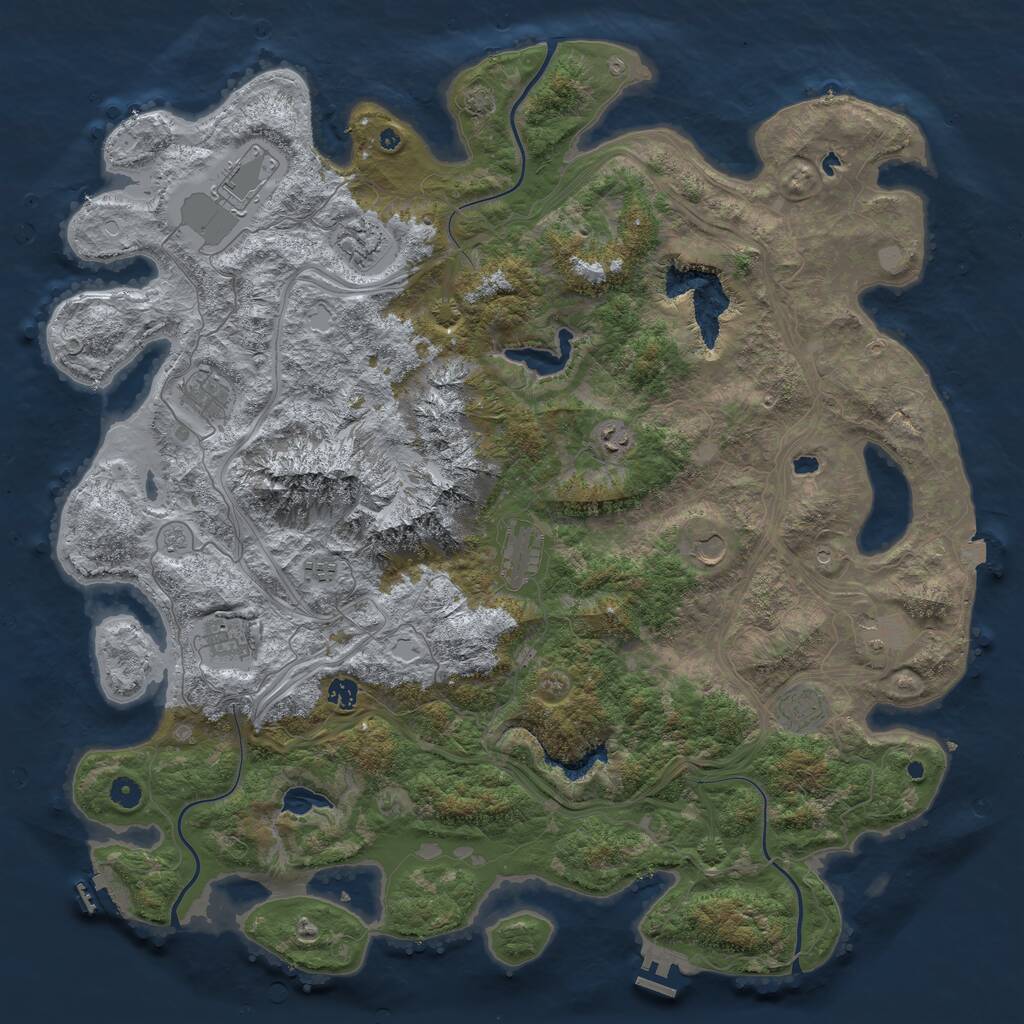 Rust Map: Procedural Map, Size: 5000, Seed: 5806, 17 Monuments