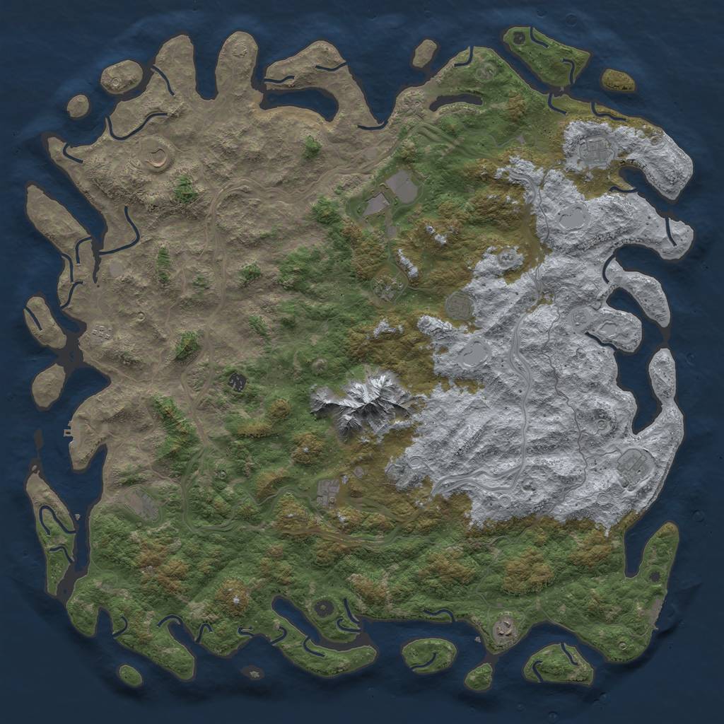 Rust Map: Procedural Map, Size: 6000, Seed: 789, 19 Monuments
