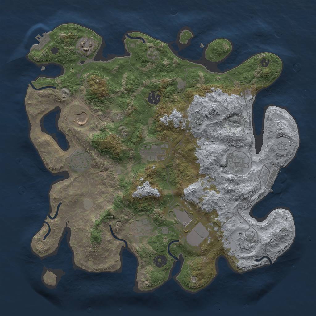Rust Map: Procedural Map, Size: 3600, Seed: 10404, 17 Monuments