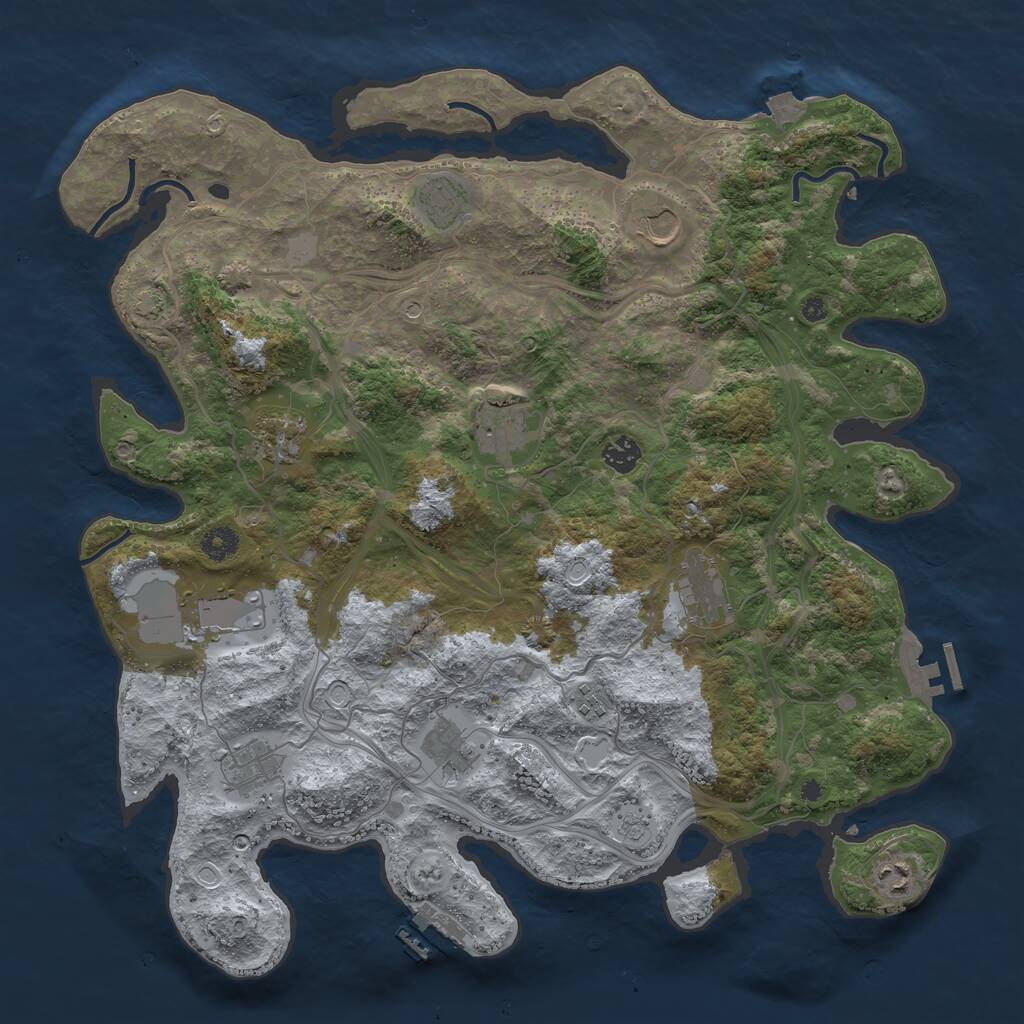 Rust Map: Procedural Map, Size: 4250, Seed: 1114394983, 17 Monuments
