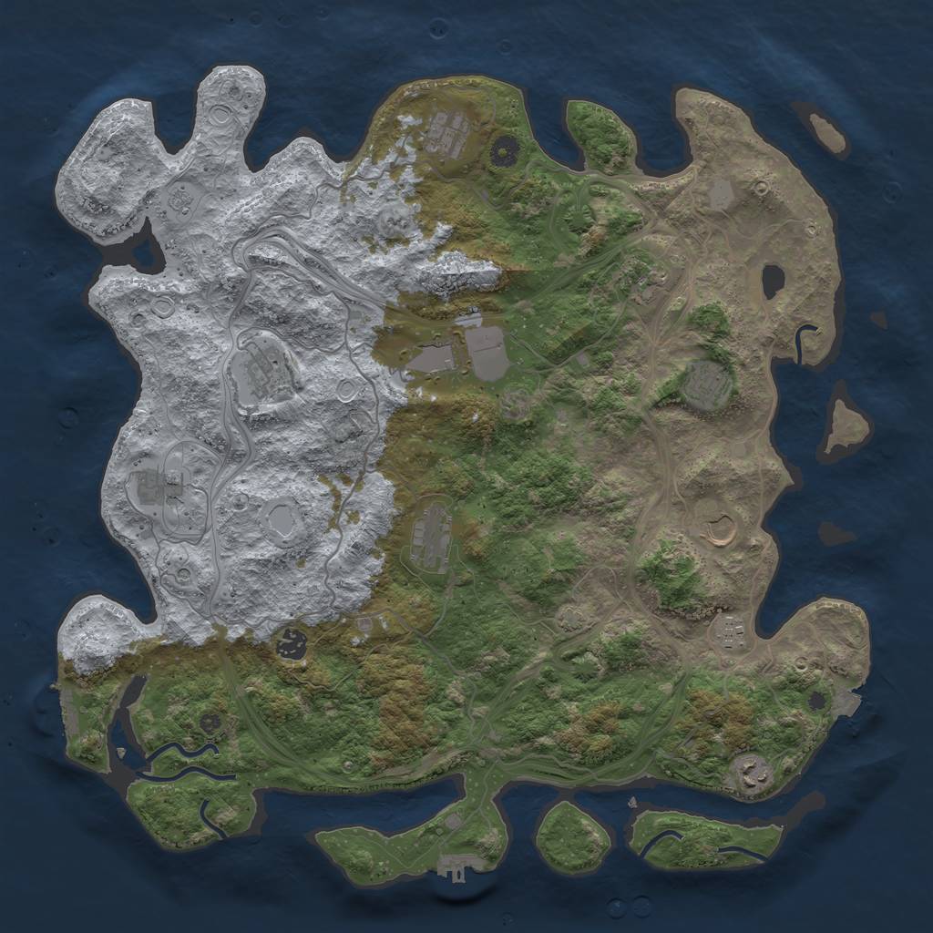 Rust Map: Procedural Map, Size: 4500, Seed: 451568, 19 Monuments