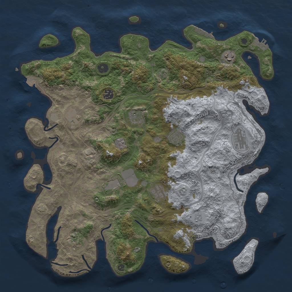 Rust Map: Procedural Map, Size: 4250, Seed: 14381123, 18 Monuments