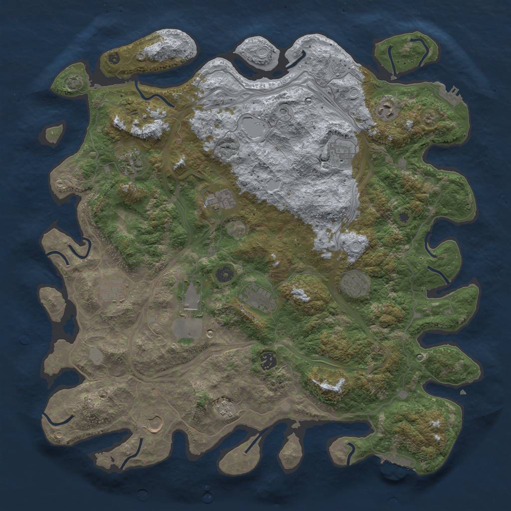 Rust Map: Procedural Map, Size: 4500, Seed: 219634555, 19 Monuments