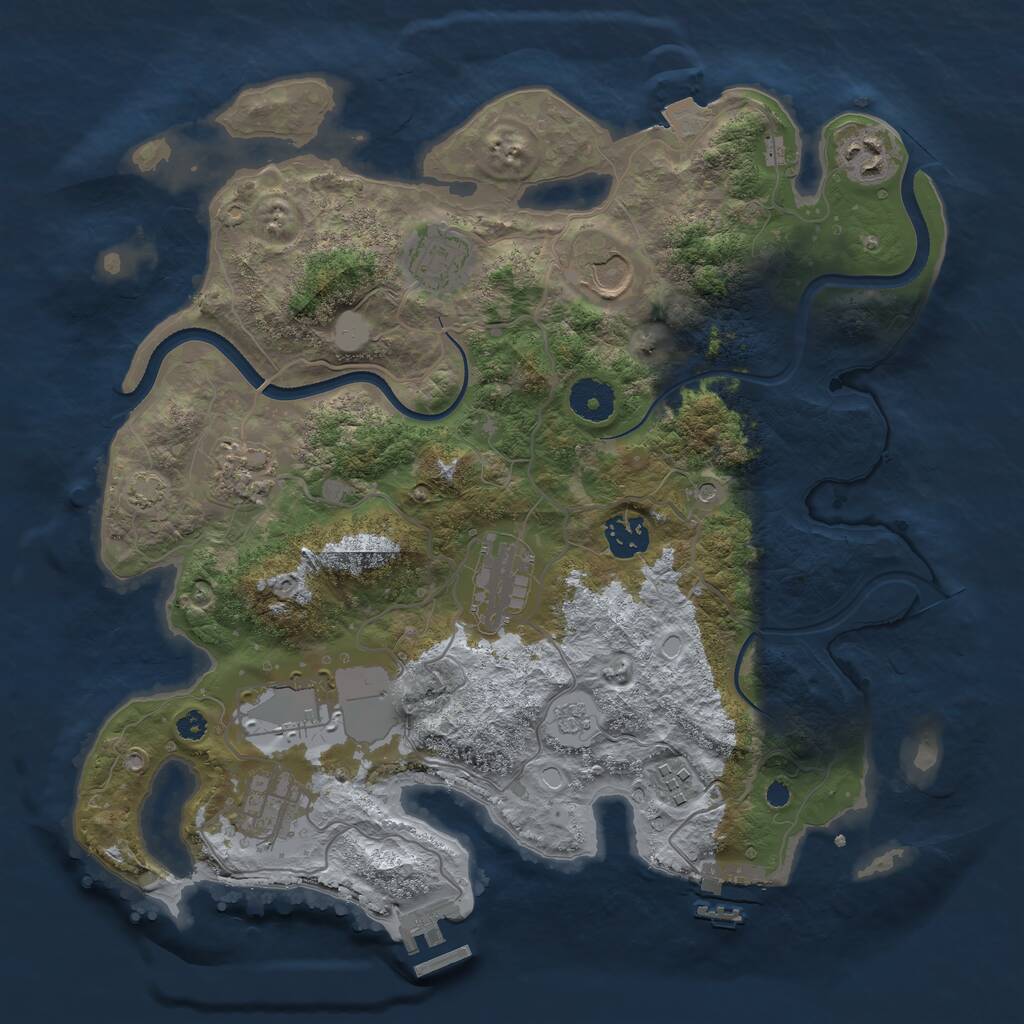 Rust Map: Procedural Map, Size: 3500, Seed: 783557483, 15 Monuments
