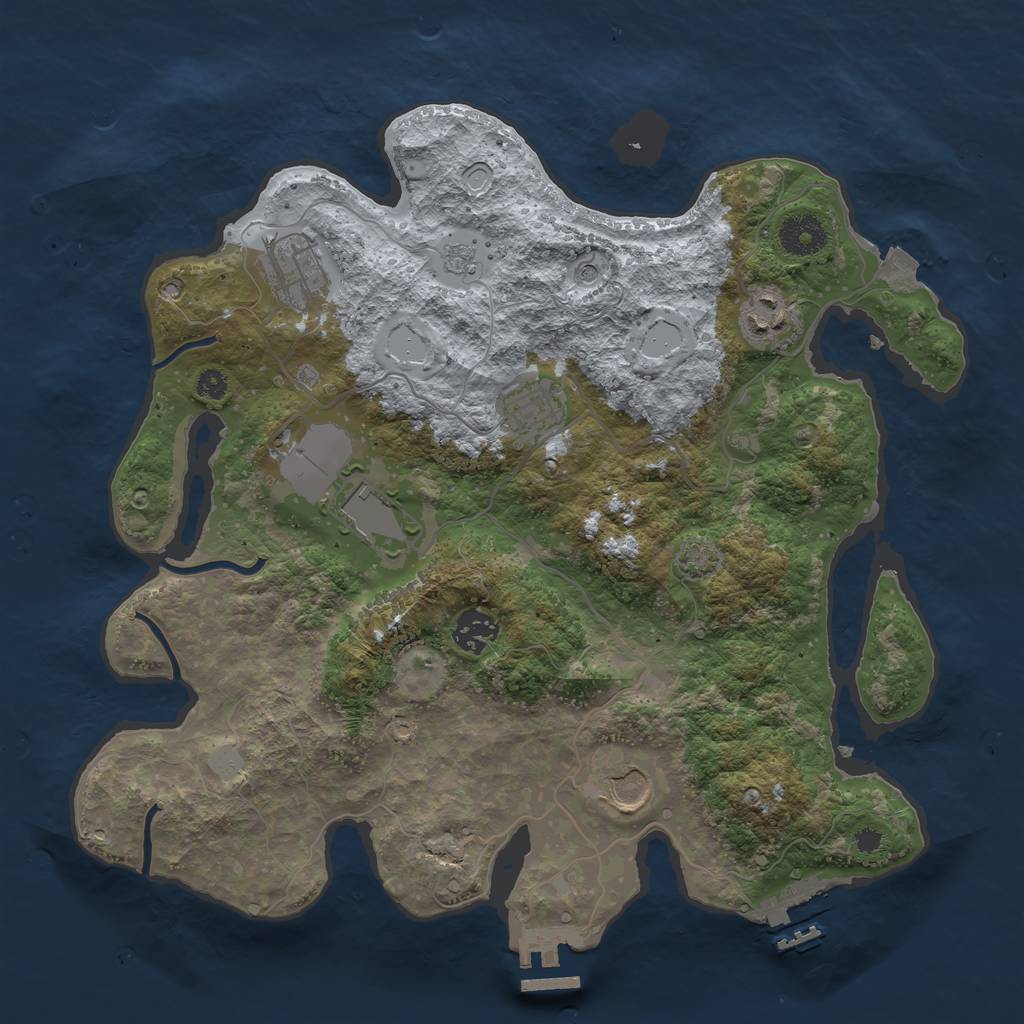 Rust Map: Procedural Map, Size: 3500, Seed: 1588430341, 14 Monuments