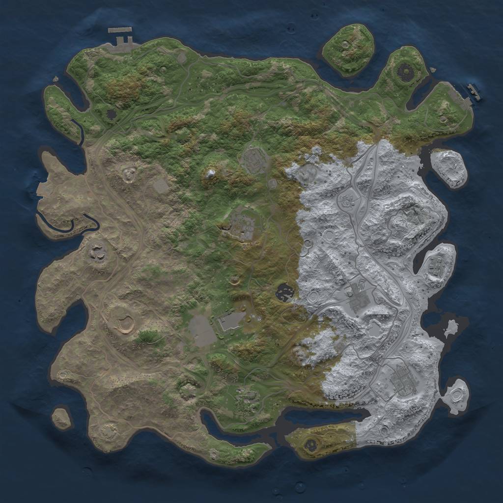 Rust Map: Procedural Map, Size: 4250, Seed: 783093631, 18 Monuments