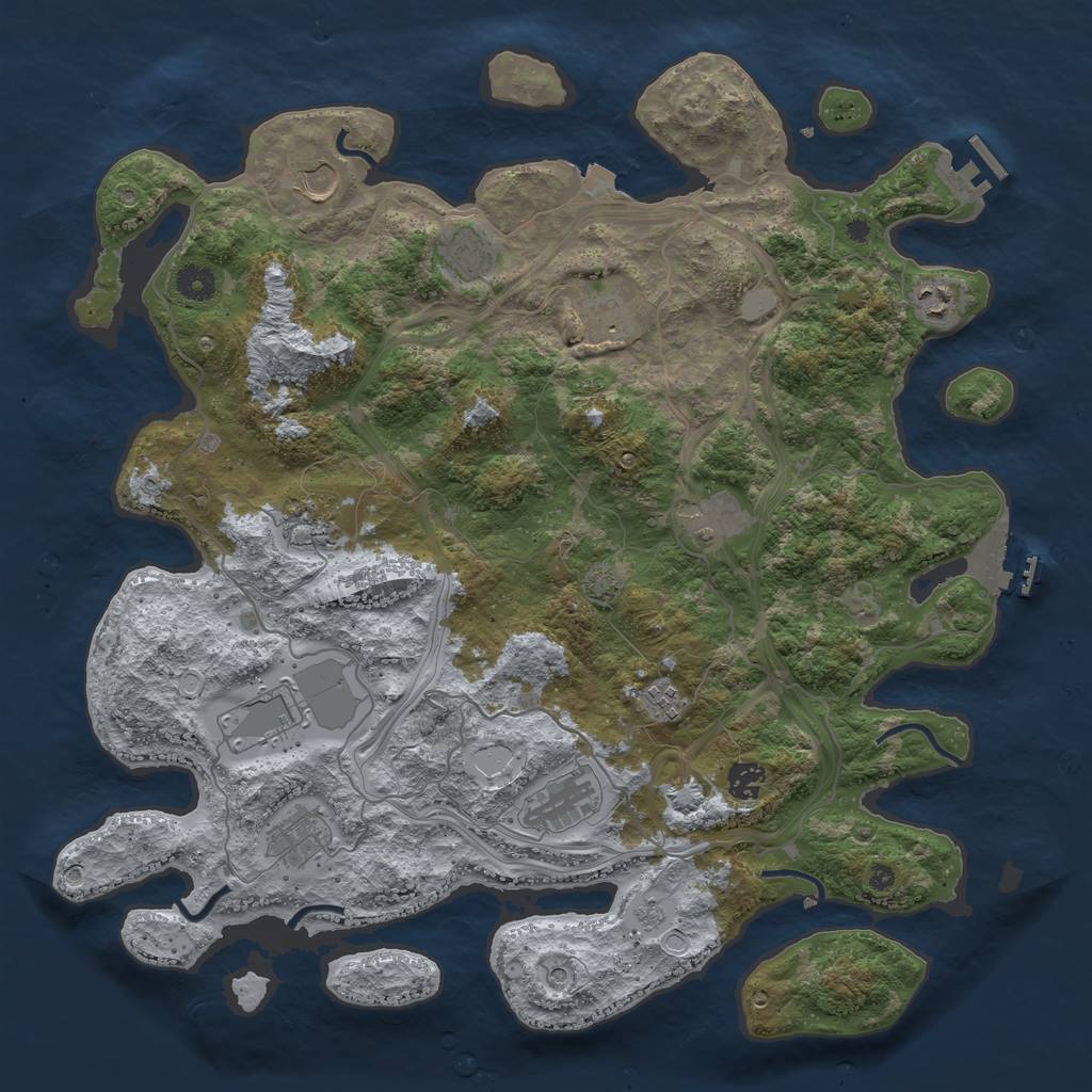 Rust Map: Procedural Map, Size: 4250, Seed: 7418962, 19 Monuments