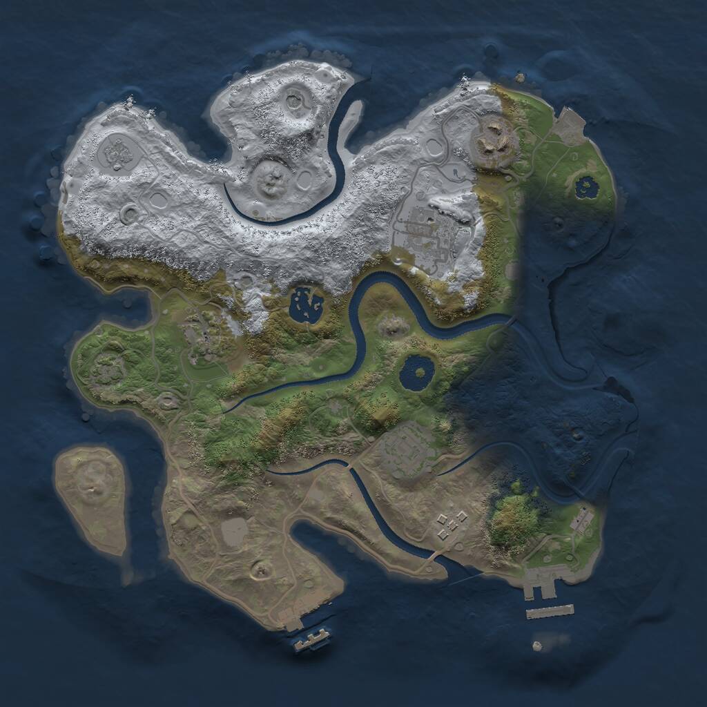 Rust Map: Procedural Map, Size: 3000, Seed: 597413211, 12 Monuments