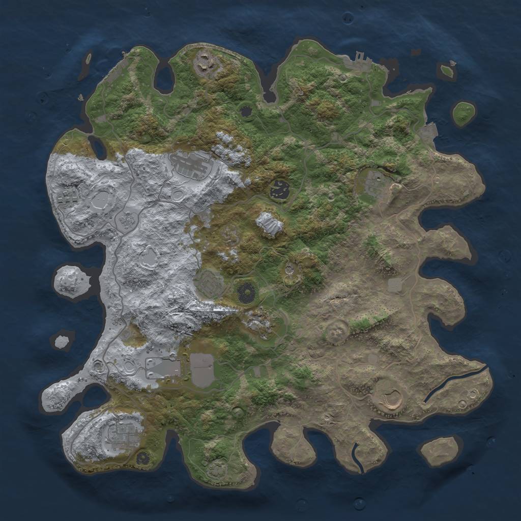 Rust Map: Procedural Map, Size: 4000, Seed: 9764, 18 Monuments