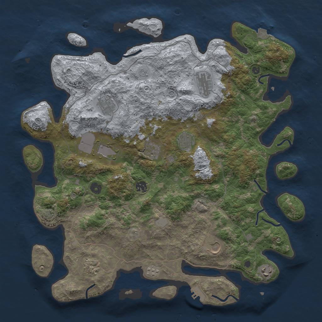 Rust Map: Procedural Map, Size: 4200, Seed: 1292503345, 17 Monuments