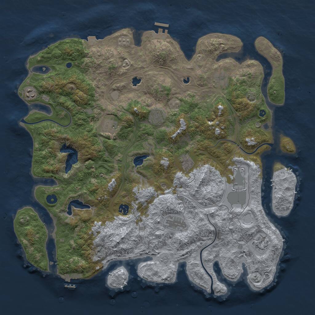 Rust Map: Procedural Map, Size: 4500, Seed: 7799455, 16 Monuments