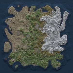 Thumbnail Rust Map: Procedural Map, Size: 4300, Seed: 45387453, 17 Monuments