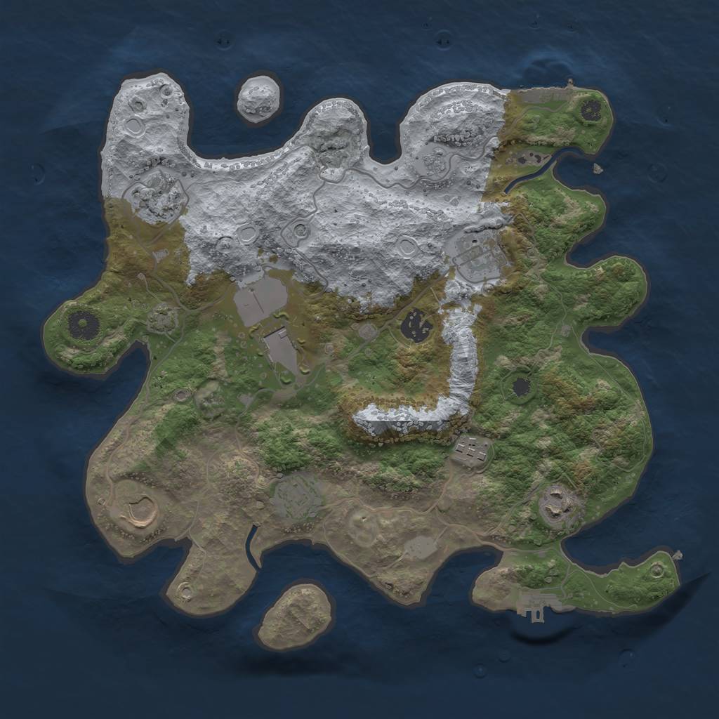 Rust Map: Procedural Map, Size: 3500, Seed: 4235632, 16 Monuments