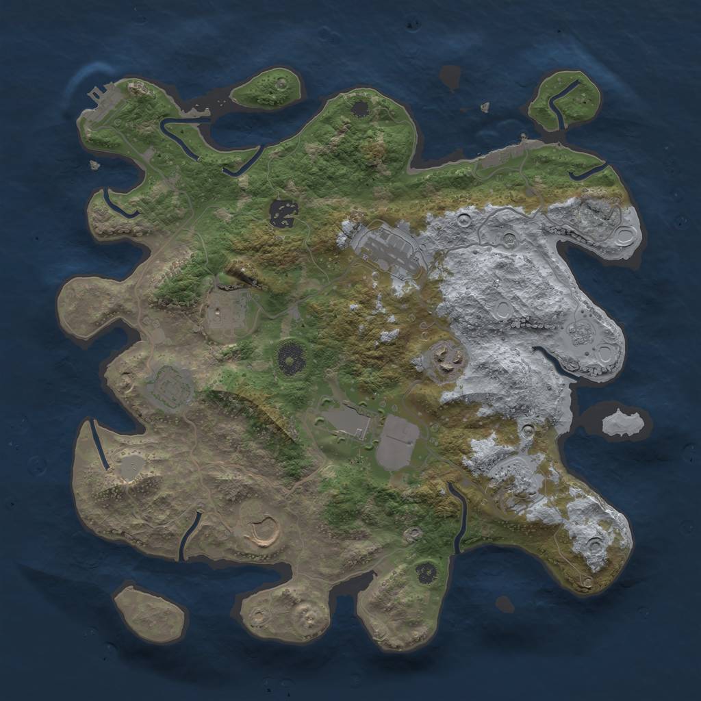Rust Map: Procedural Map, Size: 3500, Seed: 774648247, 15 Monuments