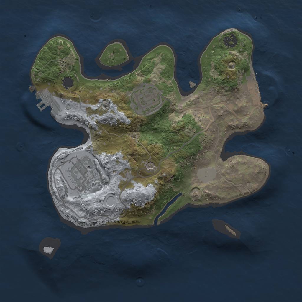 Rust Map: Procedural Map, Size: 2222, Seed: 999933028, 8 Monuments