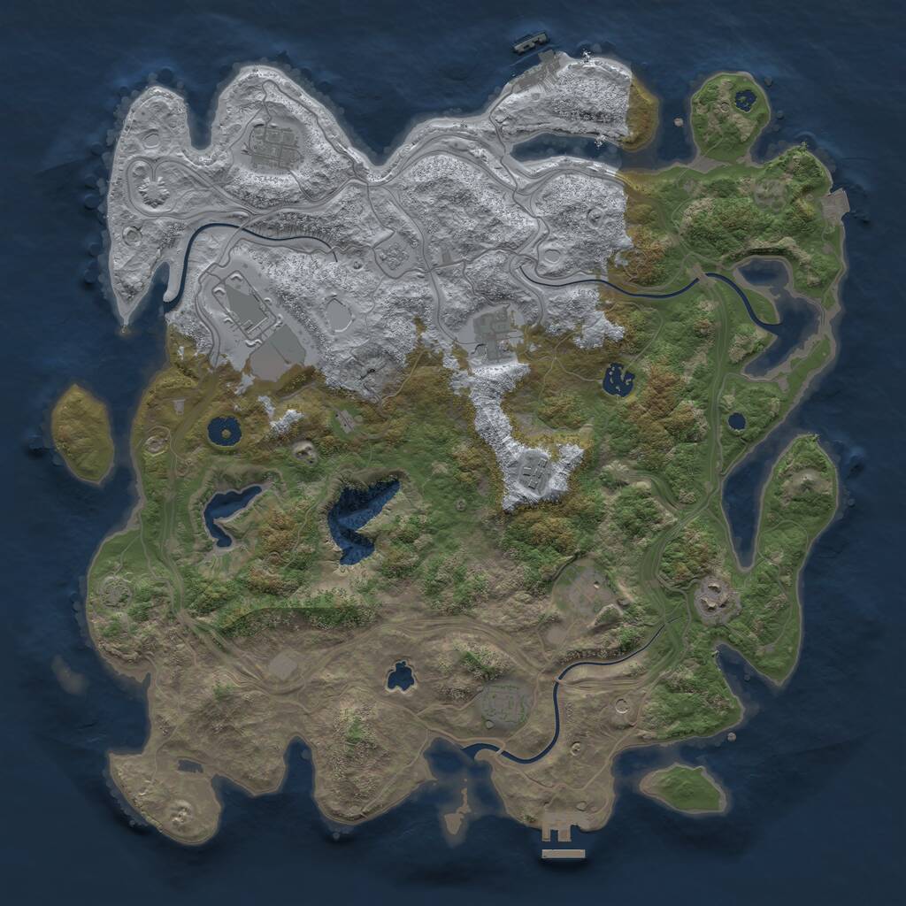 Rust Map: Procedural Map, Size: 4250, Seed: 31303, 14 Monuments